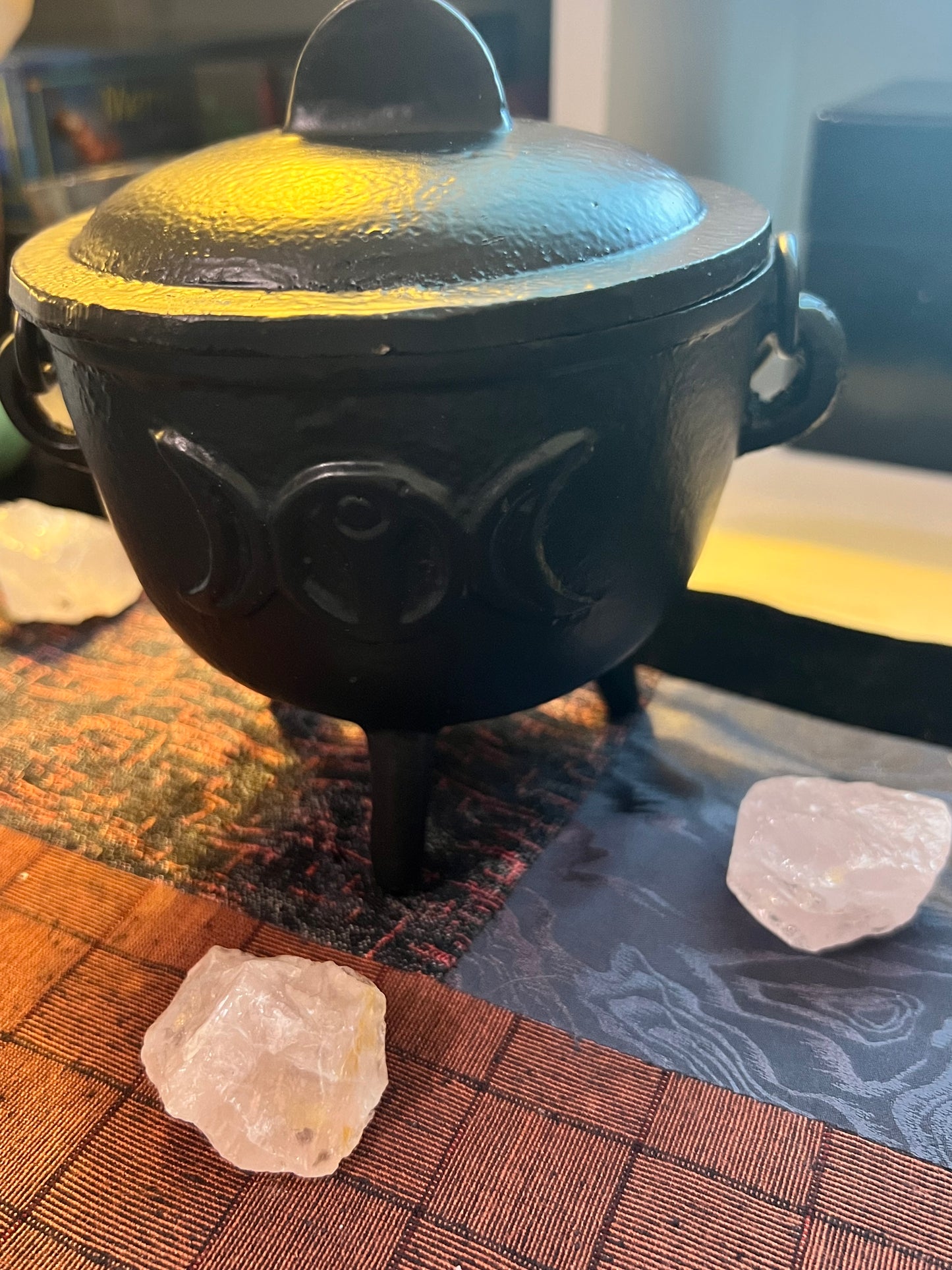 Cast Iron Moon Phase Cauldron